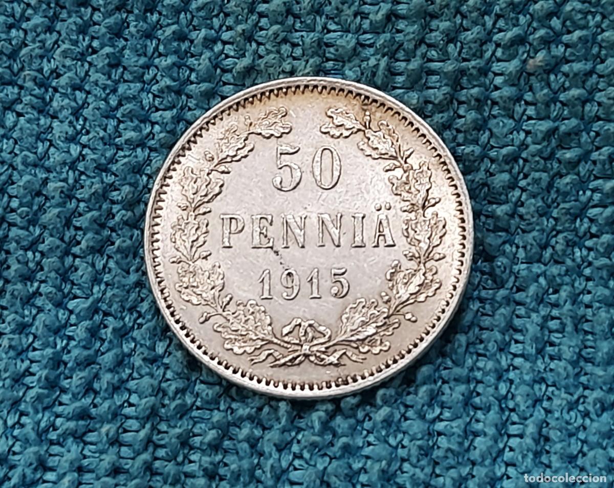 Old Coins of Europe: Finlandia bajo Rusia, 50 Pennia 1915