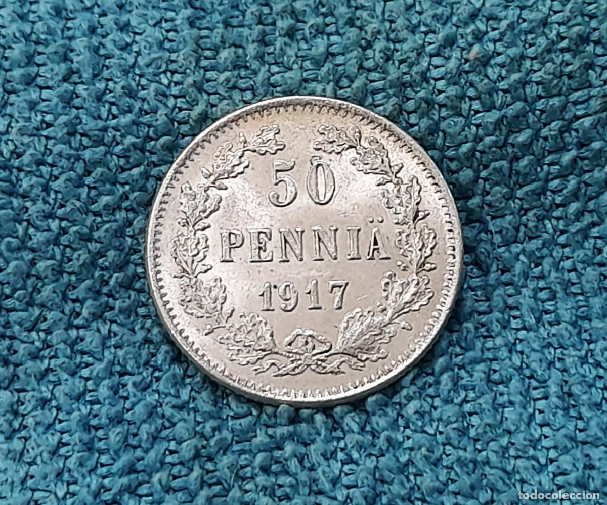 Old Coins of Europe: Finlandia bajo Rusia, 50 Pennia 1917