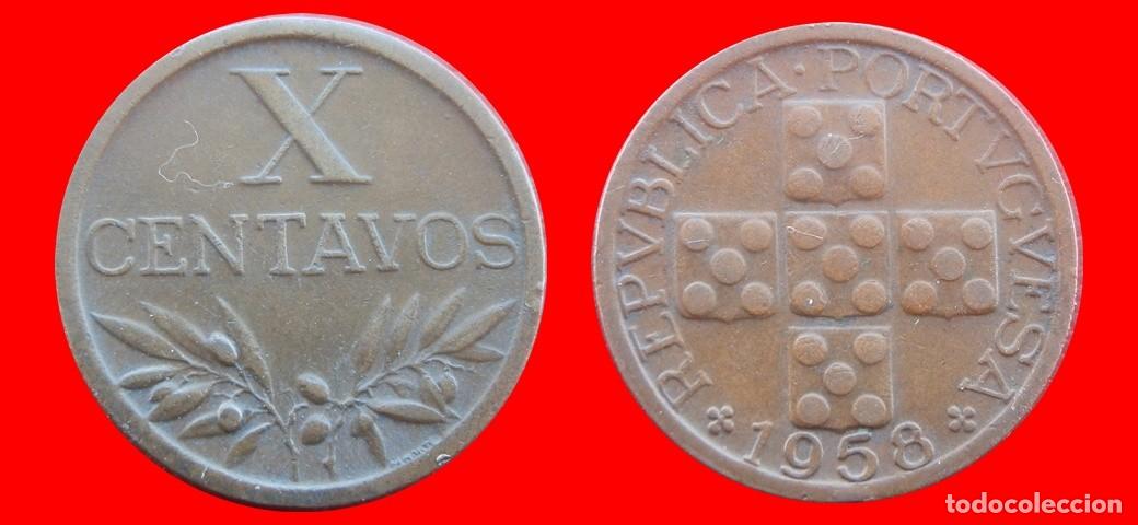 Old Coins of Europe: 10 CENTAVOS 1958 PORTUGAL-156681