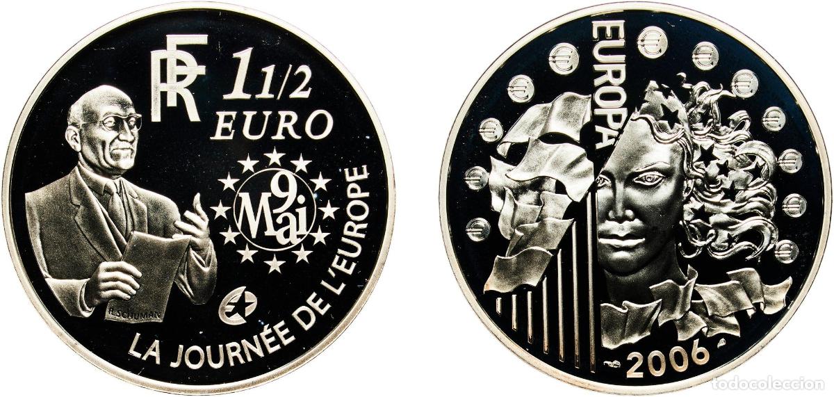 Monete antiche di Europa: France Fifth Republic 2006 1&frac12; Euro (Journ&eacute;e de l'Europe) Silver (.900) Paris Mint (31517) 22.3g PF