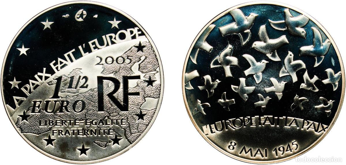 Monete antiche di Europa: France Fifth Republic 2005 1&frac12; Euro (World War II) Silver (.900) Paris Mint (44552) 22.36g PF KM 14
