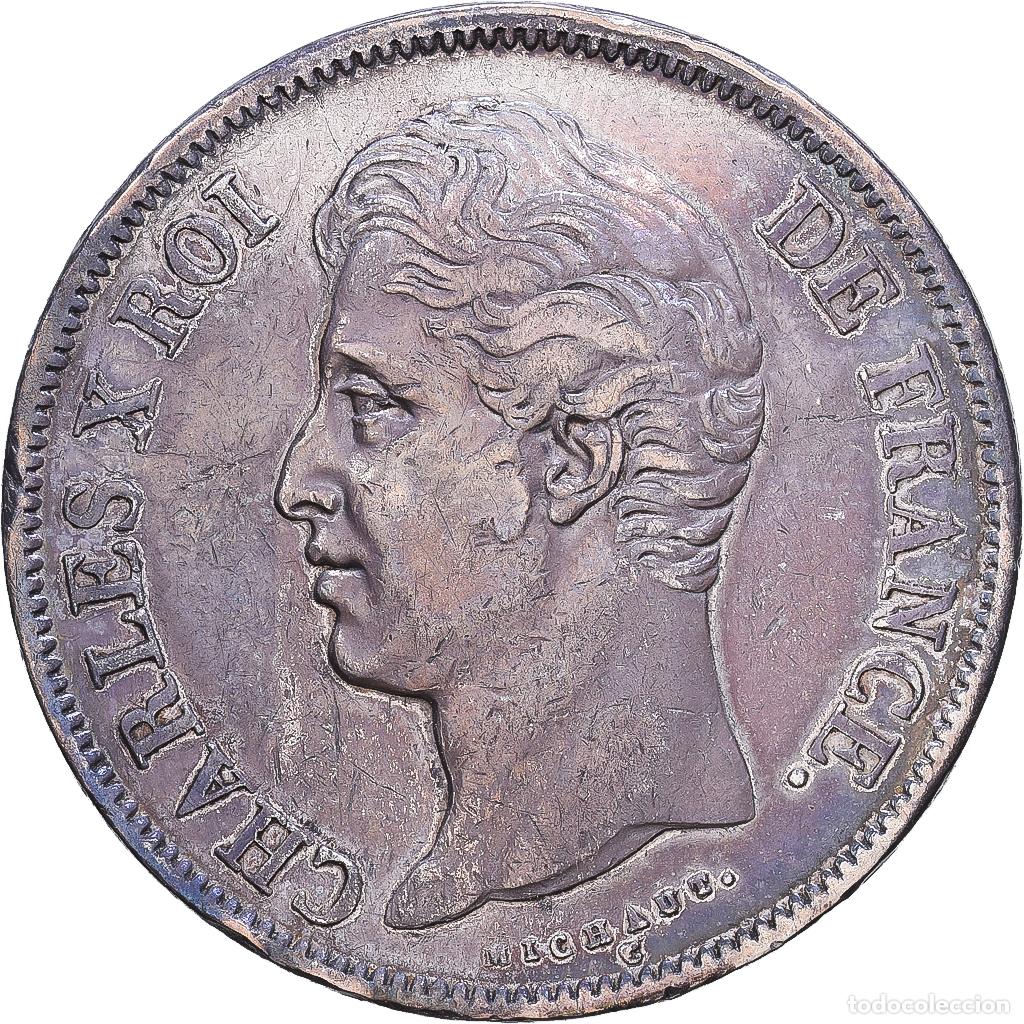 Monete antiche di Europa: [#1547771] Francia, Charles X, 5 Francs, 1828, Paris, Plata, MBC, Gadoury:644