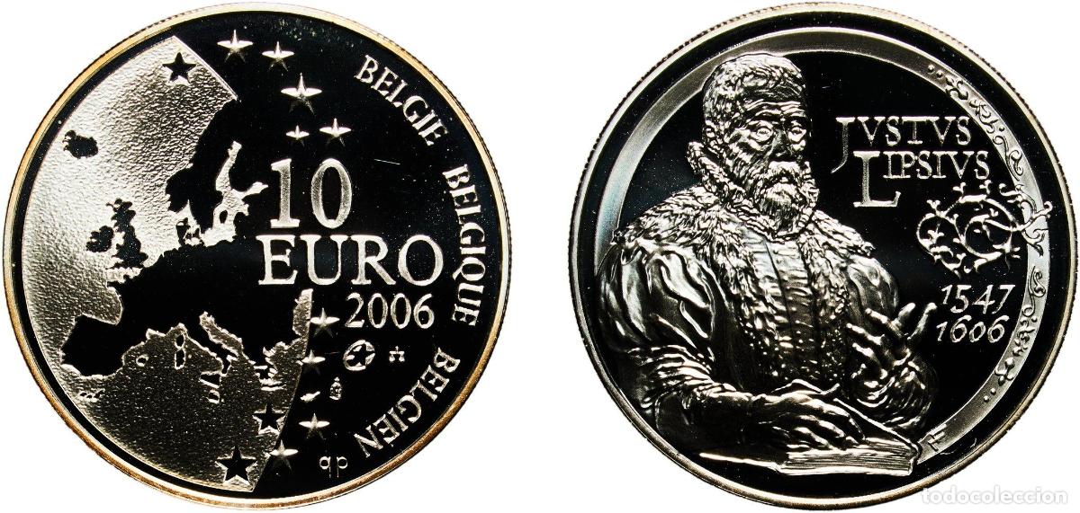 Old Coins of Europe: Belgium Kingdom 2006 10 Euros - Albert II (Justus Lipsius) Silver (.925) (50000) 18.89g PF KM 255