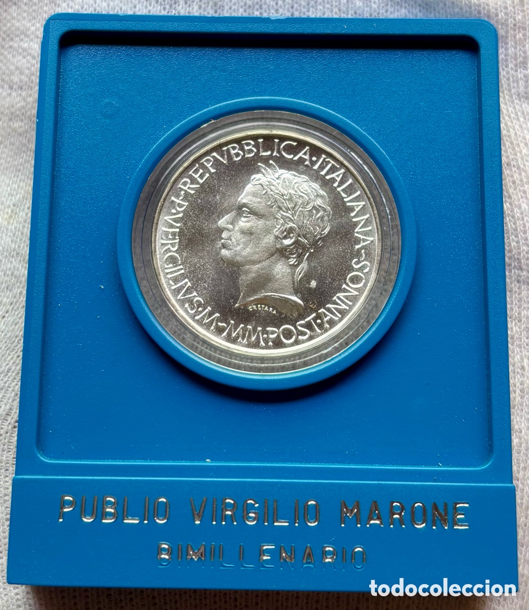 Moedas antigas da Europa: Moneda PLATA ITALIA 500 Lira 1981 SC Pablo Virgilio Marone