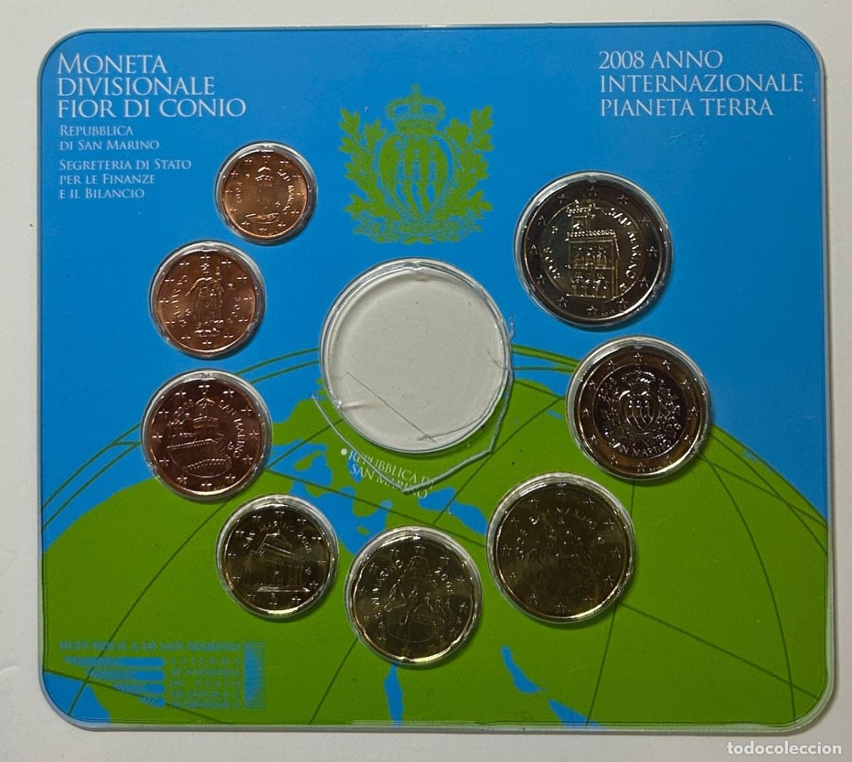 Moedas antigas da Europa: CRC0061 CARTERA EUROS SAN MARINO 2008 8 VALORES SIN MEDALLA