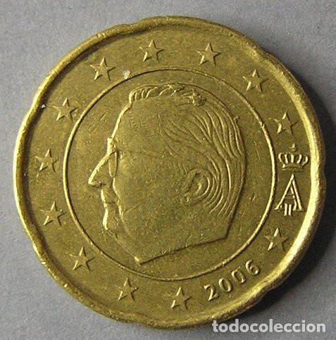 Moedas antigas da Europa: BELGICA - 20 CENTIMOS 2006 - VARIANTE EXCESO DE METAL EN EL BUSTO