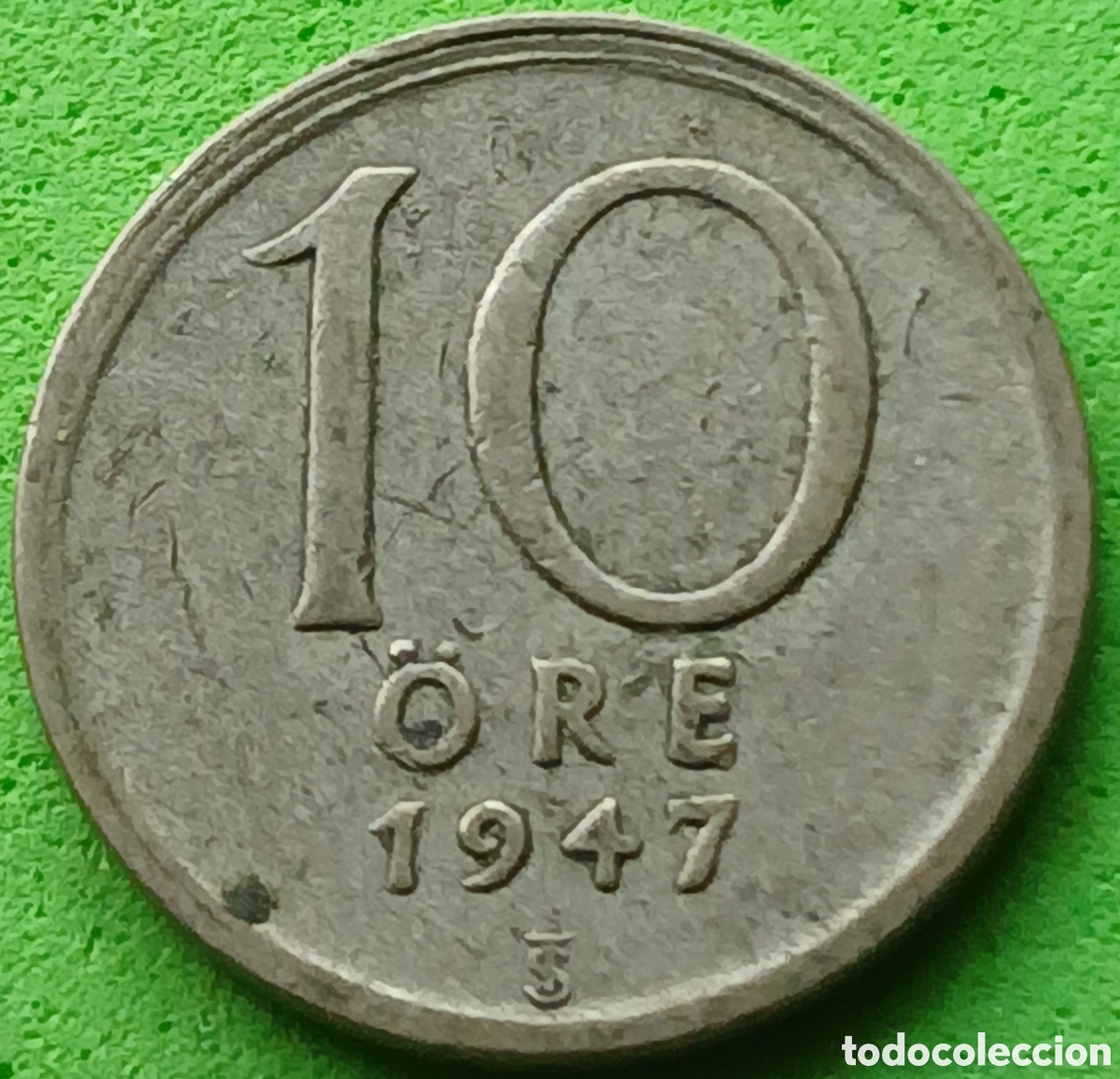 Old Coins of Europe: Suecia 10 ore 1947 km#813 plata
