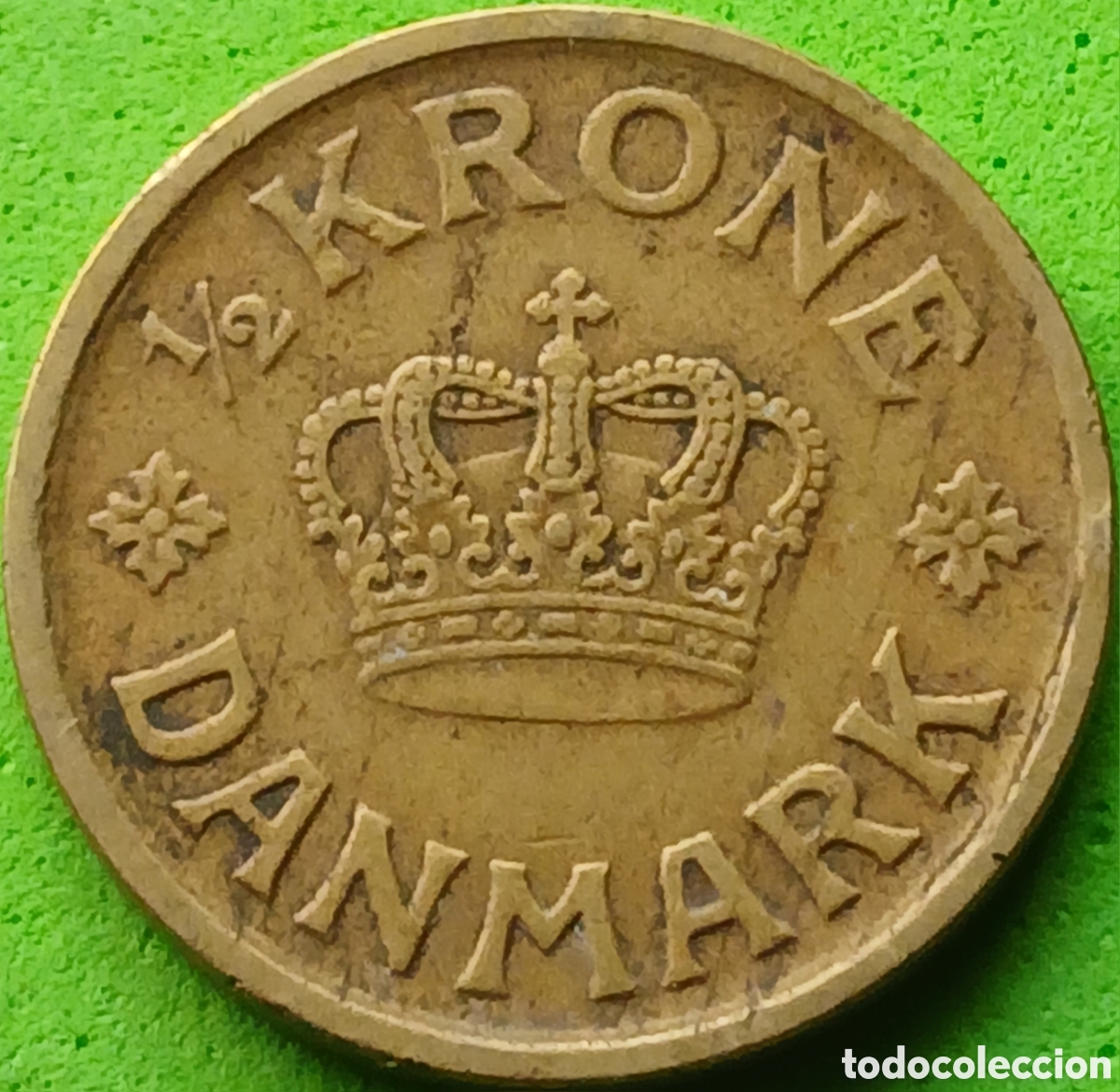 Alte M&uuml;nzen aus Europa: Dinamarca &frac12; corona 1925 km#831