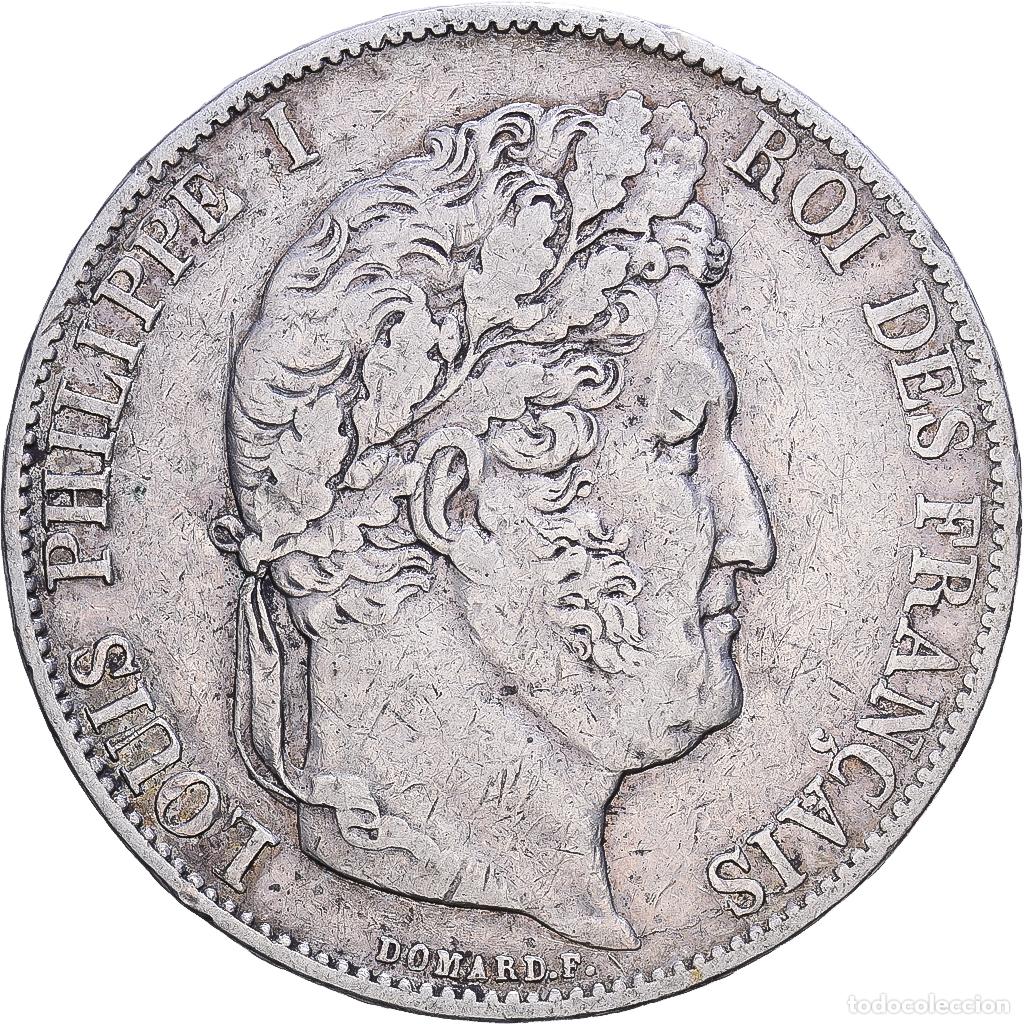 Moedas antigas da Europa: [#1552448] Francia, Louis Philippe I, 5 Francs, 1845, Lille, Plata, MBC, Gadoury:678a
