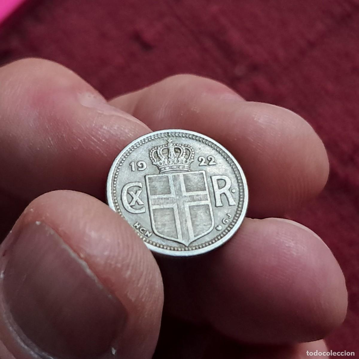 Alte M&uuml;nzen aus Europa: MONEDA DE ISLANDIA 25 AURAR 1922 HCN; GJ, F - Christian X, KM# 2.1, Sch&ouml;n# 5, SIEG# 16, SIEG# 17.