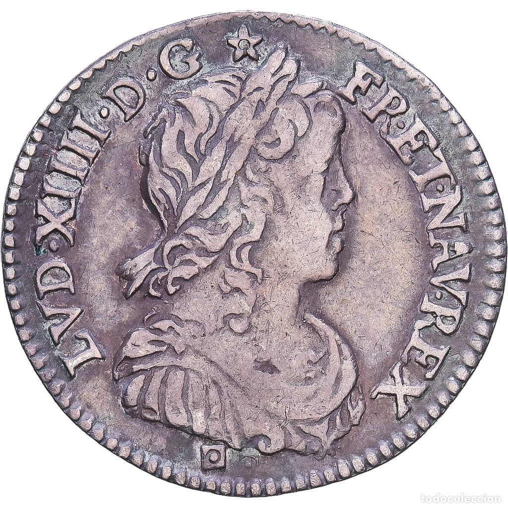 Moedas antigas da Europa: [#1547552] Francia, Louis XIV, 1/2 &Eacute;cu &agrave; la m&egrave;che longue, 1660, Limoges, Plata, MBC