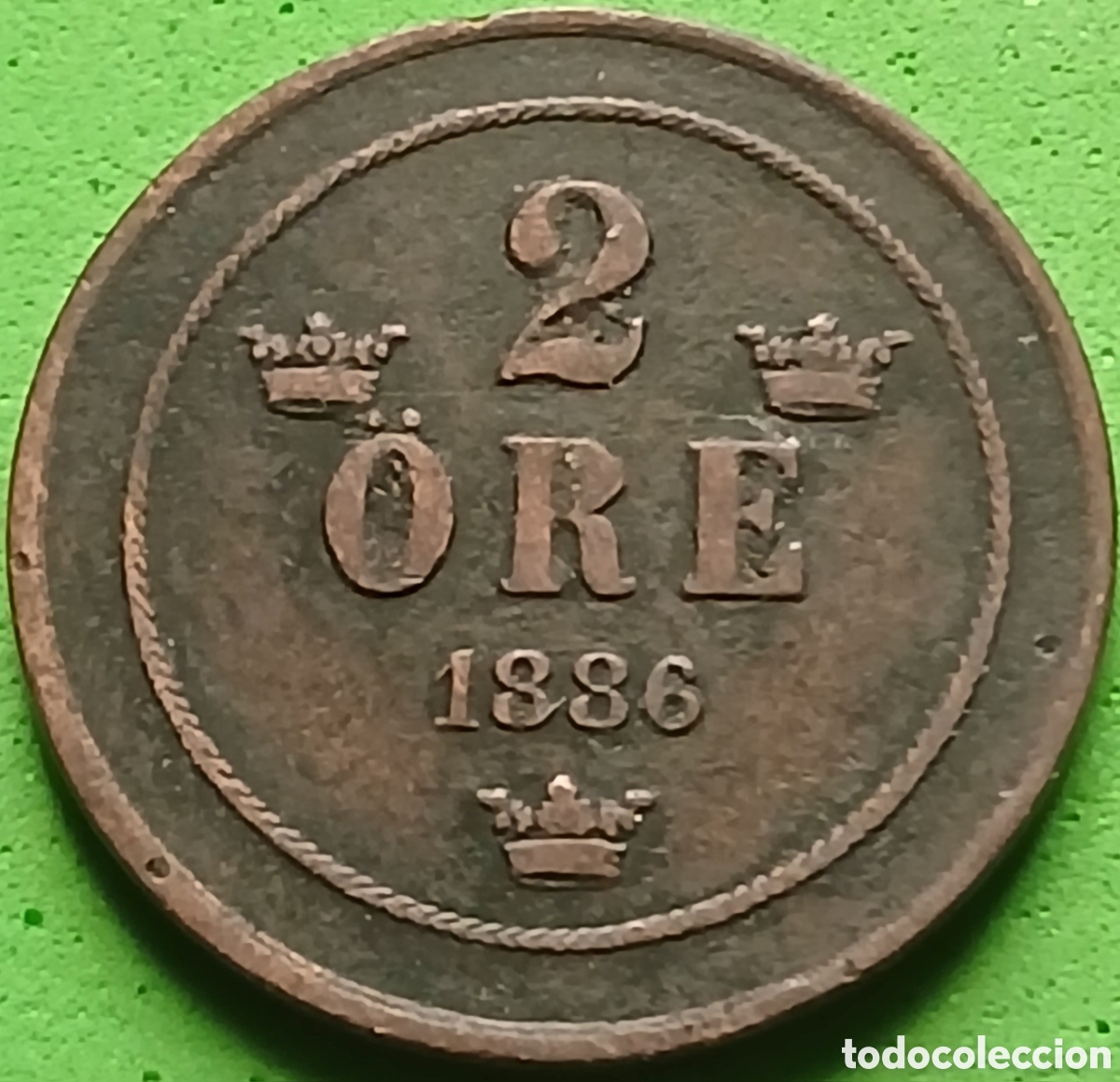 Monete antiche di Europa: Suecia 2 ore 1886 km#746 poco com&uacute;n