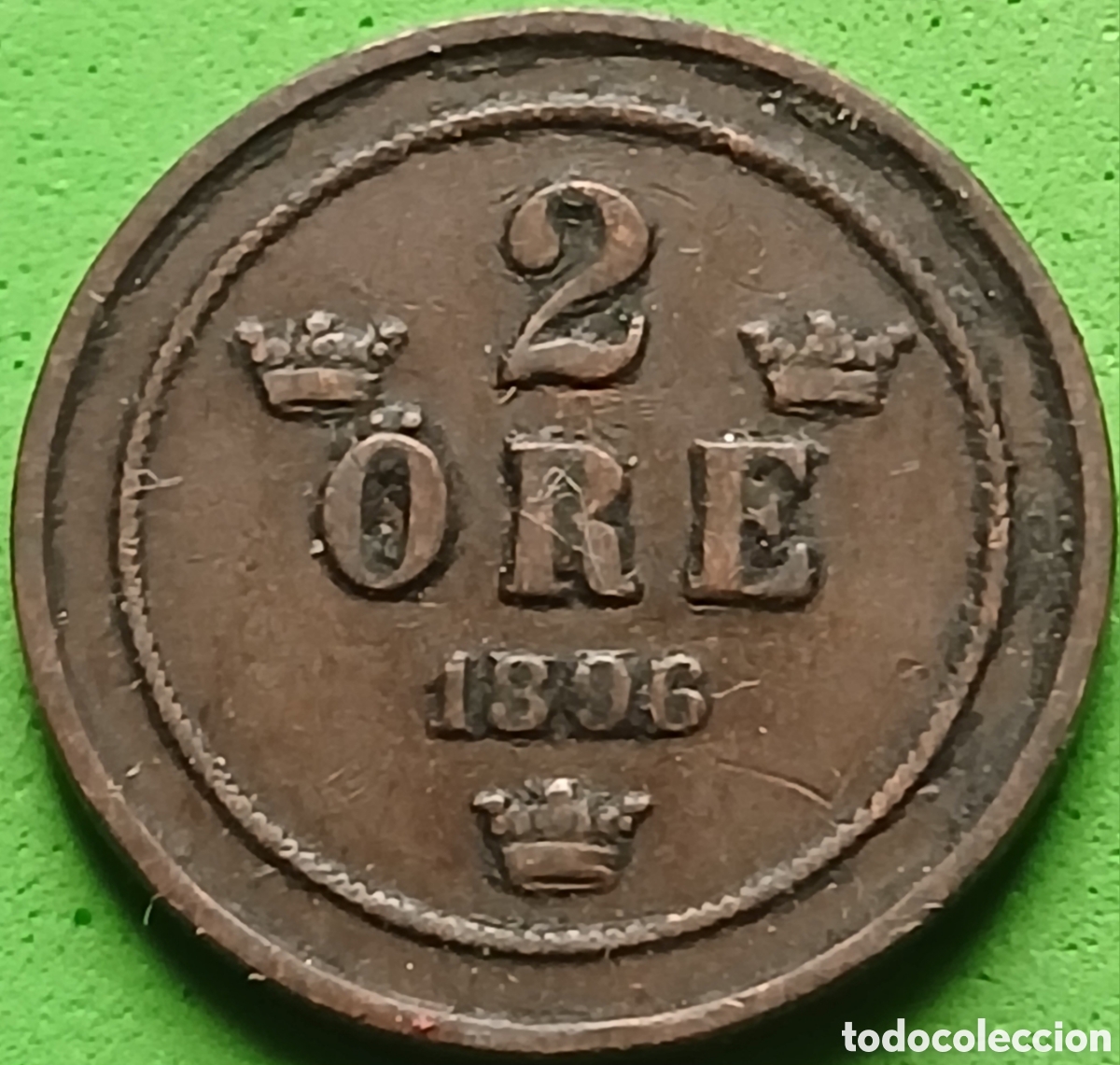Monete antiche di Europa: Suecia 2 ore 1896 km#746