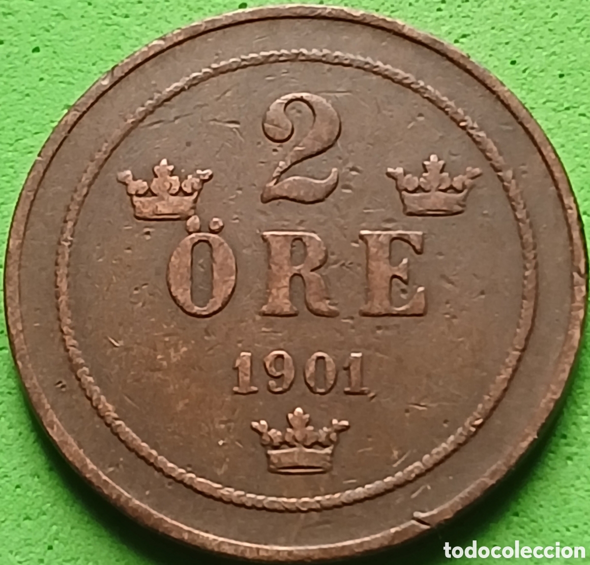 Monete antiche di Europa: Suecia 2 ore 1901 km#746