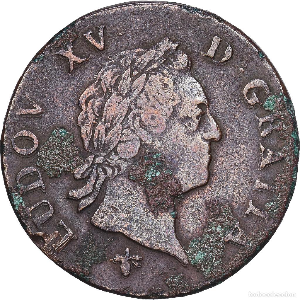 Monete antiche di Europa: [#1547562] Francia, Louis XV, Sol &agrave; la vieille t&ecirc;te, 1774, La Rochelle, Bronce, MBC