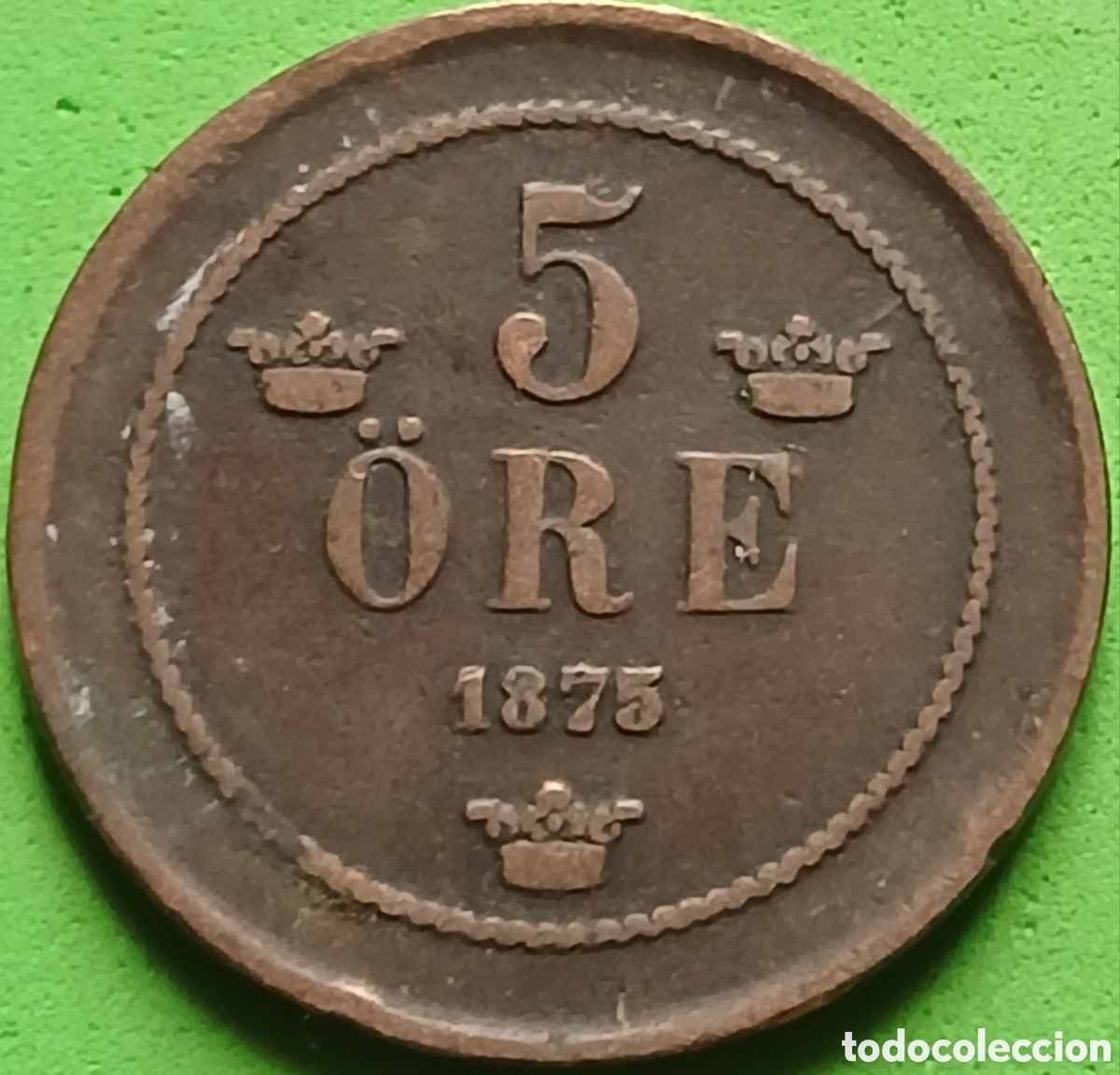 Monete antiche di Europa: Suecia 5 ore 1875 km#736