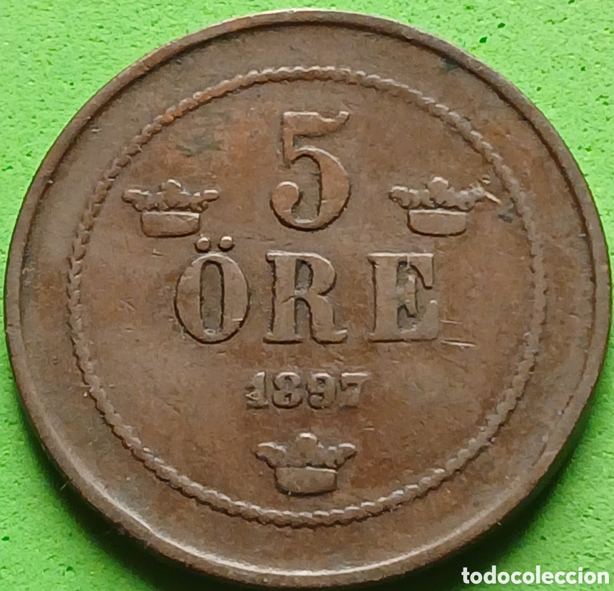 Moedas antigas da Europa: Suecia 5 ore 1897 km#757