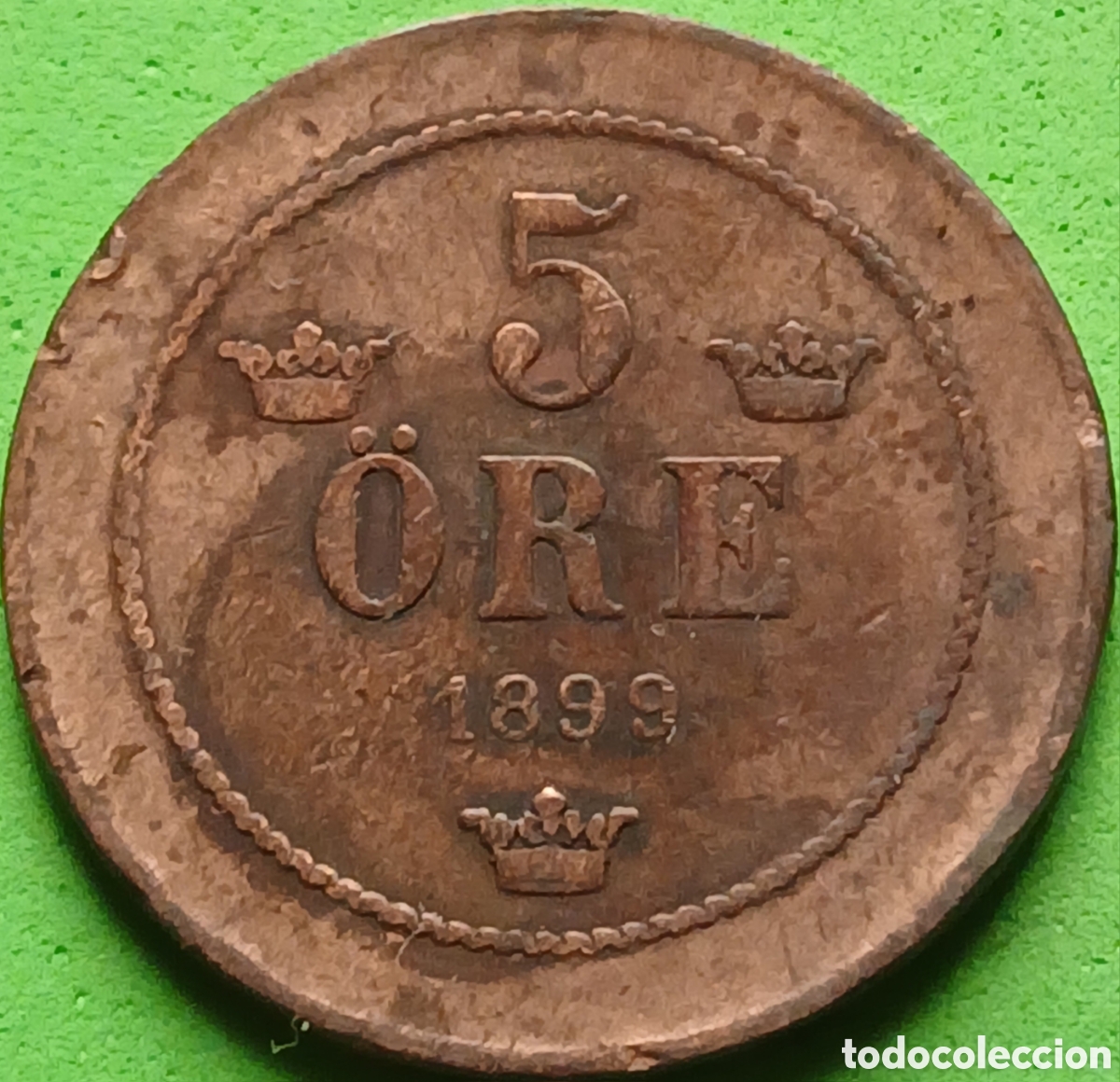 Moedas antigas da Europa: Suecia 5 ore 1899 km#757