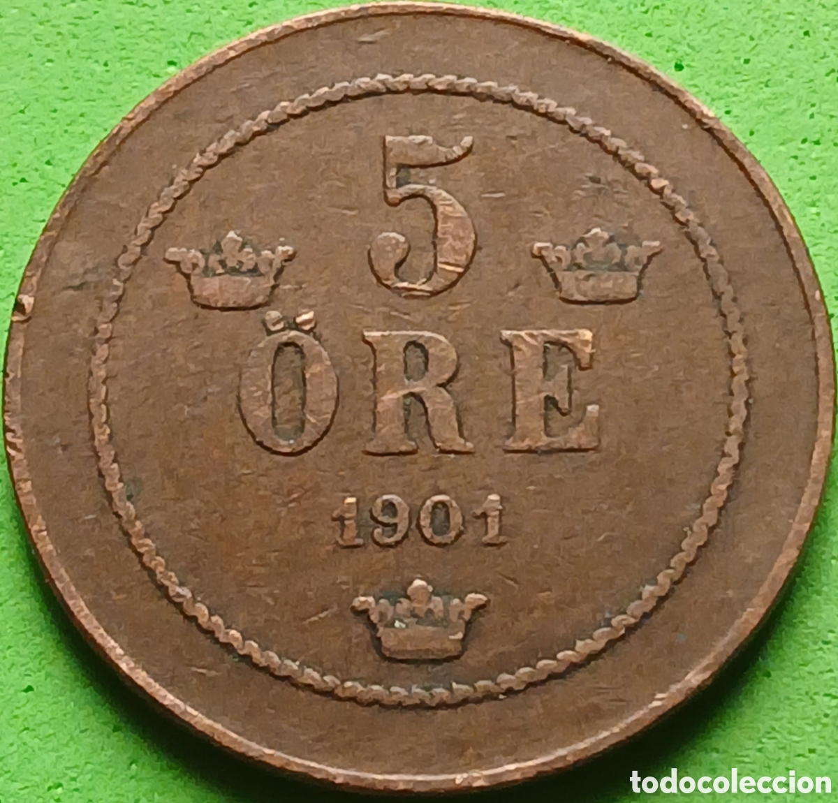 Alte M&uuml;nzen aus Europa: Suecia 5 ore 1901 km#757