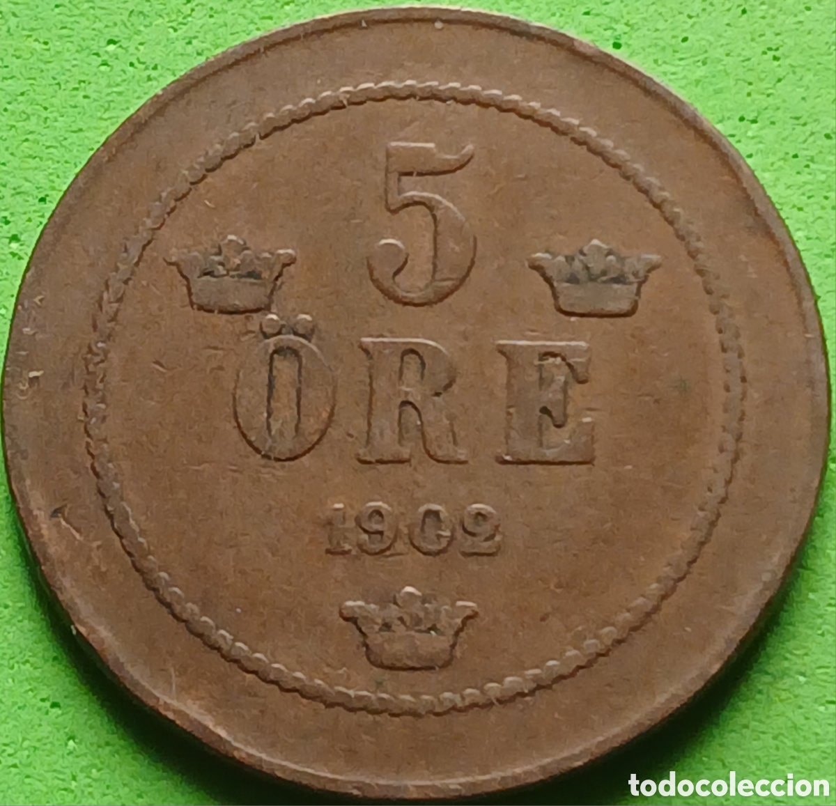 Alte M&uuml;nzen aus Europa: Suecia 5 ore 1902 km#757