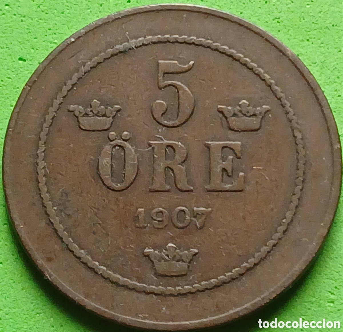 Alte M&uuml;nzen aus Europa: Suecia 5 ore 1907 km#770