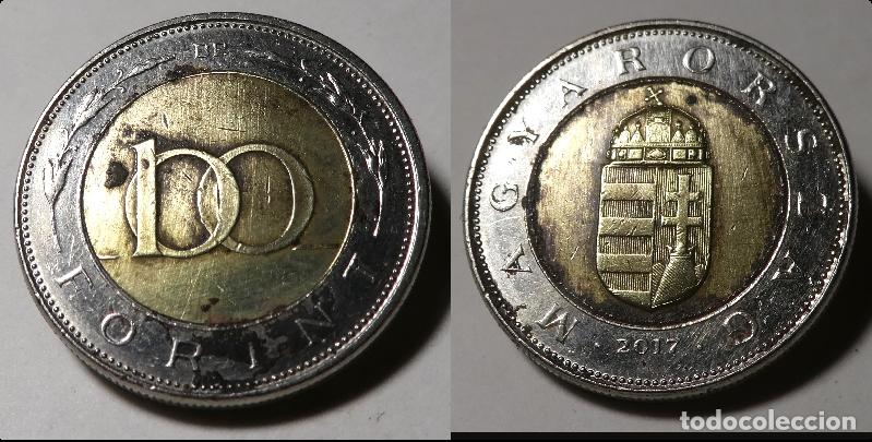 Alte M&uuml;nzen aus Europa: Moneda de HUNGRIA 100 FLORINES FORINT 2017