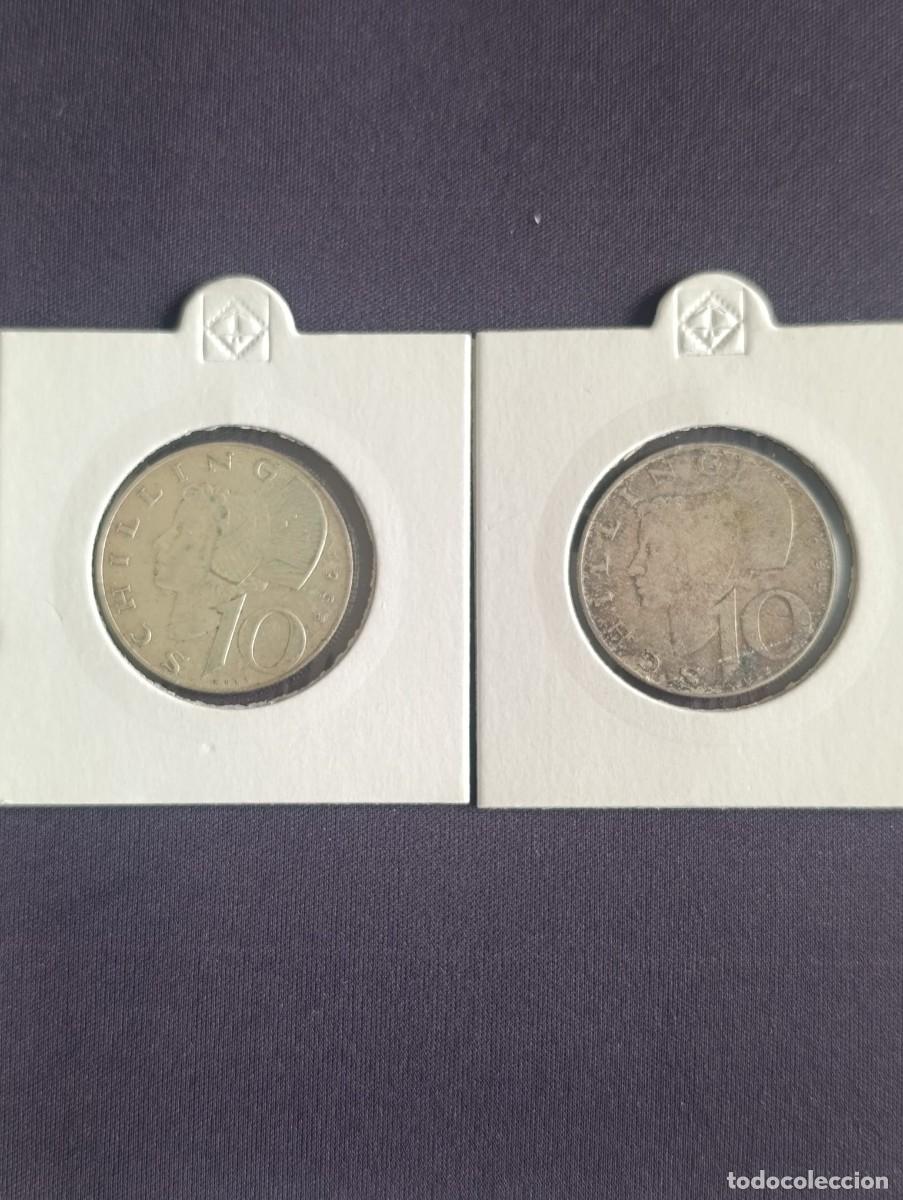 Monete antiche di Europa: Lote 2 Monedas de Plata - 10 Chelines Austria (1957 y 1958)