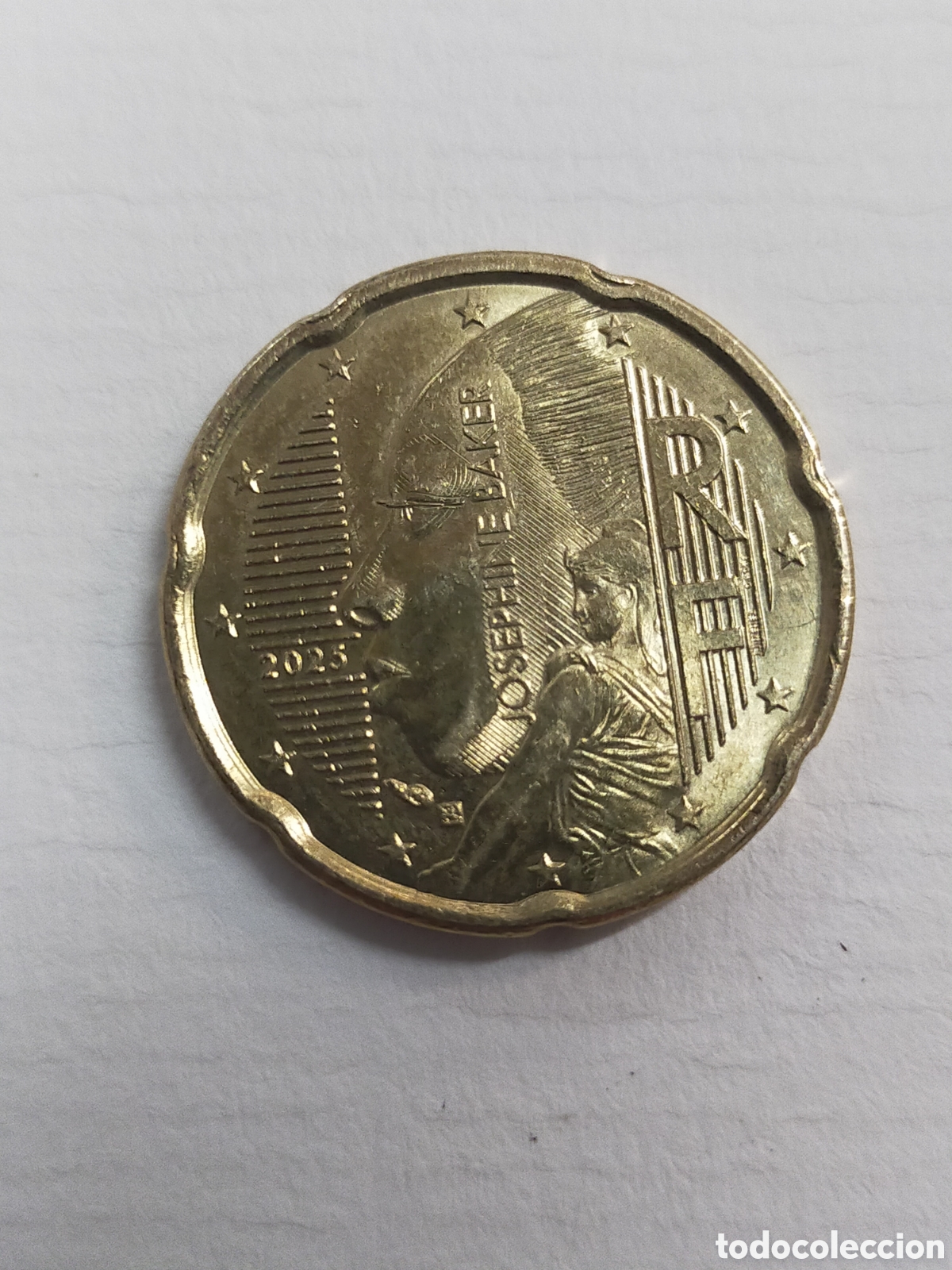 Monedas antiguas de Europa: moneda de 20 c&eacute;ntimos de euro de Francia del a&ntilde;o 2025