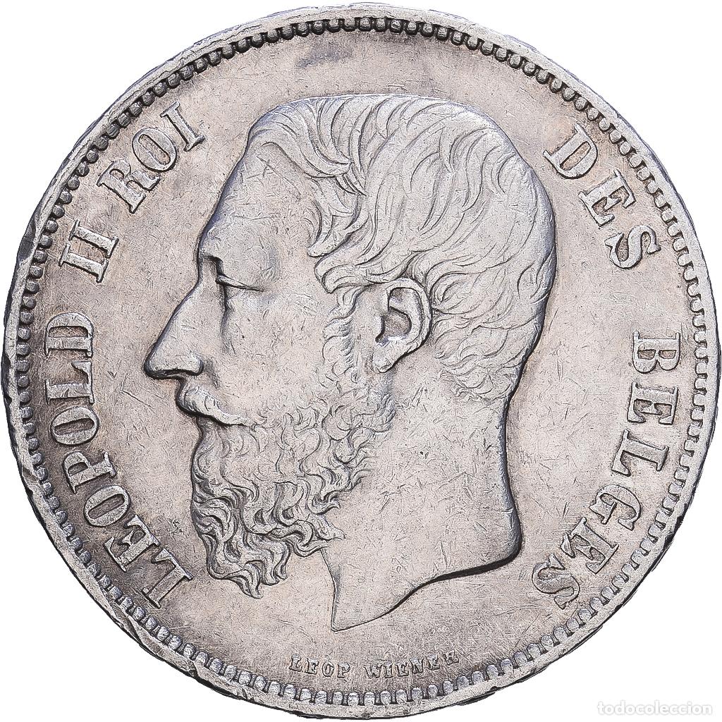 Monete antiche di Europa: [#1552461] B&eacute;lgica, Leopold II, 5 Francs, 5 Frank, 1868, Brussels, Plata, MBC, KM:24
