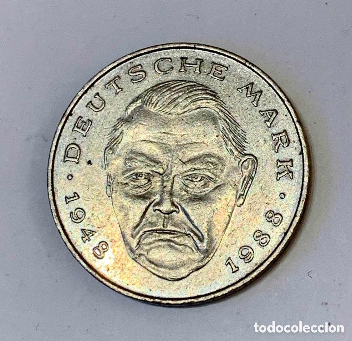 Monete antiche di Europa: Moneda. Bundesrepublik Deutschland. 2 Deutsche Mark. 1990 D.