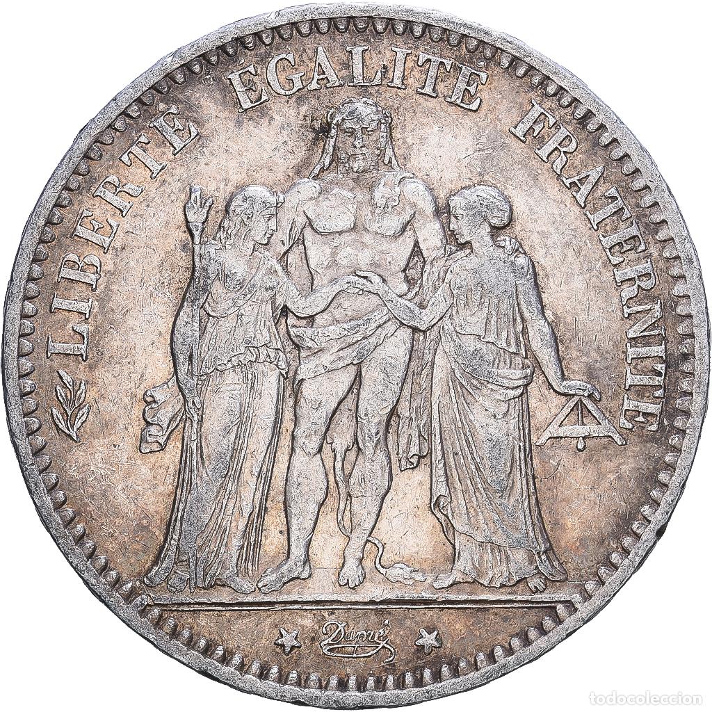 Monete antiche di Europa: [#1552433] Francia, 5 Francs, Hercule, 1876, Paris, Plata, MBC, Gadoury:745a, KM:820.1