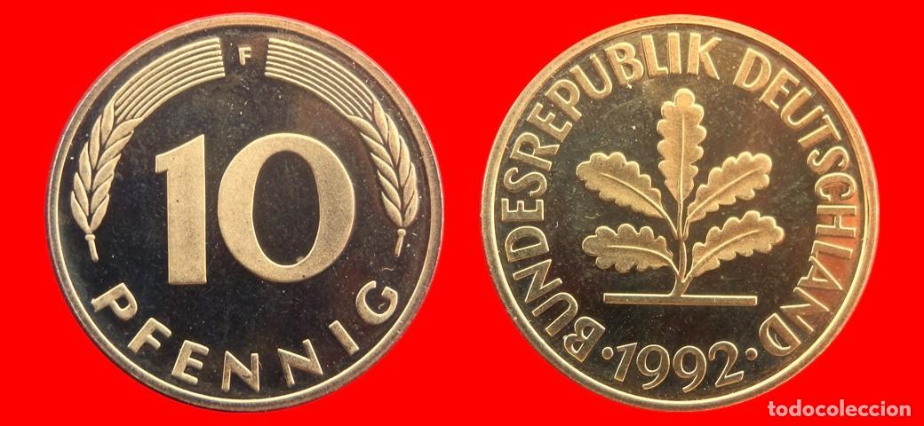Monedas antiguas de Europa: 10 PFENNIG 1993-F PROOF BRD ALEMANIA-10385SC