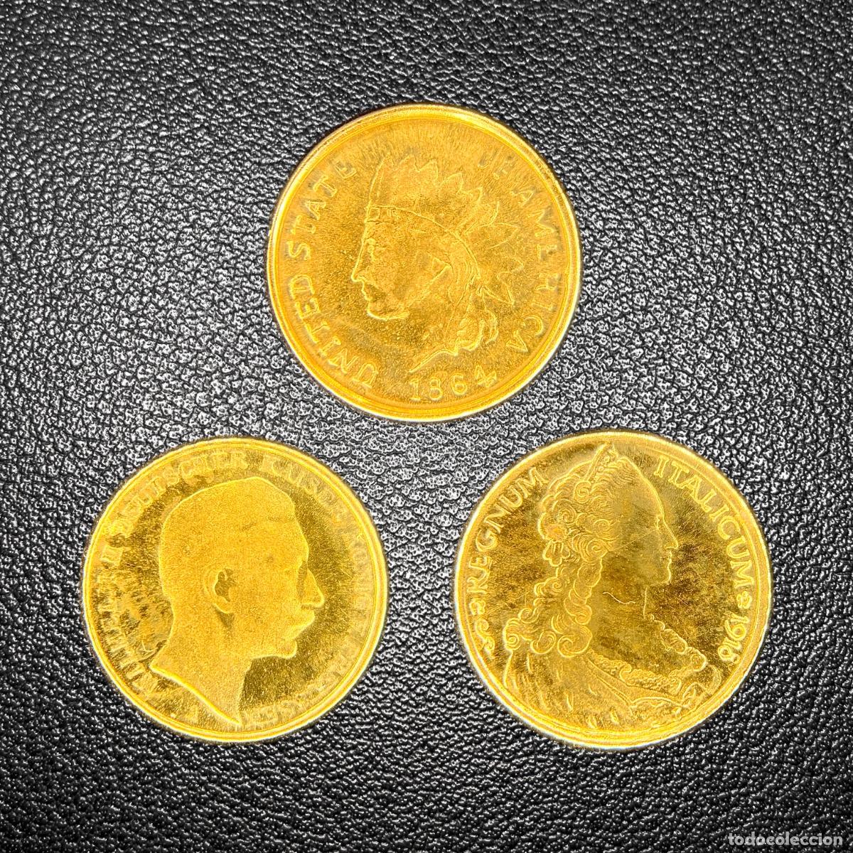 Alte M&uuml;nzen aus Europa: 3x Worlds Smallest 8k Gold Coins