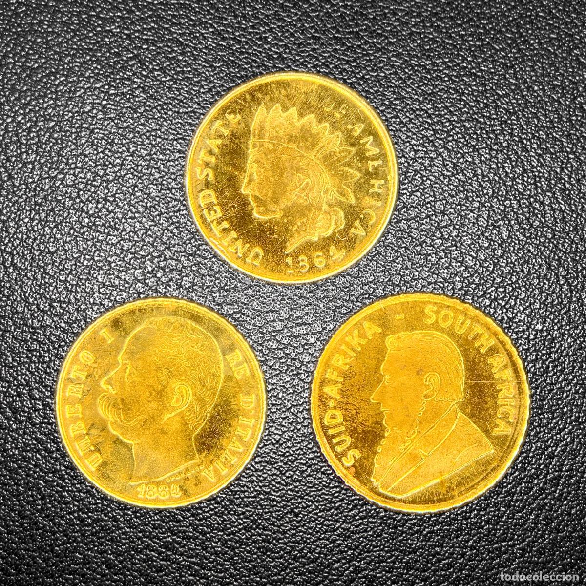 Monete antiche di Europa: 3x Worlds Smallest 8k Gold Coins