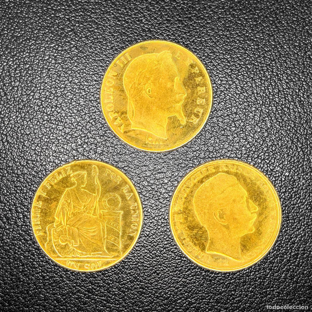 Monete antiche di Europa: 3x Worlds Smallest 8k Gold Coins from the 1970s