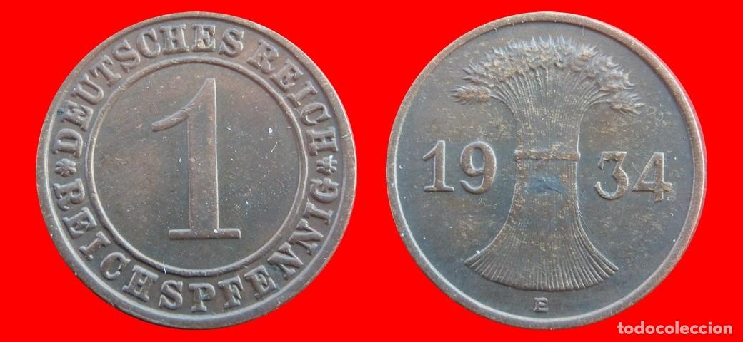 Monete antiche di Europa: 1 REICHSPFENNIG 1934E WEIMAR ALEMANIA-156730