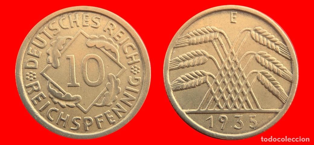 Alte M&uuml;nzen aus Europa: 10 REICHSPFENNIG 1935E WEIMAR ALEMANIA-156736