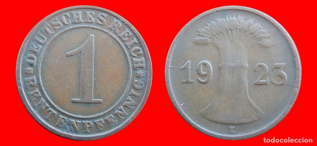 Alte M&uuml;nzen aus Europa: 1 RENTENPFENNIG 1923E WEIMAR ALEMANIA-156739