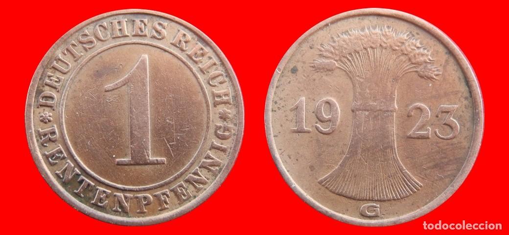 Alte M&uuml;nzen aus Europa: 1 RENTENPFENNIG 1923G WEIMAR ALEMANIA-156740