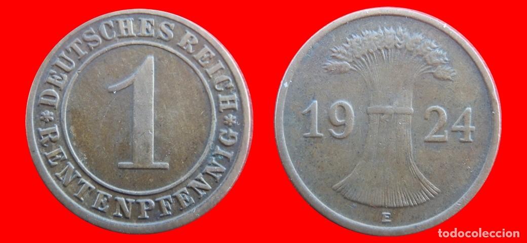 Alte M&uuml;nzen aus Europa: 1 RENTENPFENNIG 1924E WEIMAR ALEMANIA-156741