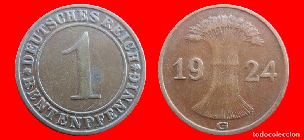 Alte M&uuml;nzen aus Europa: 1 RENTENPFENNIG 1924G WEIMAR ALEMANIA-156743