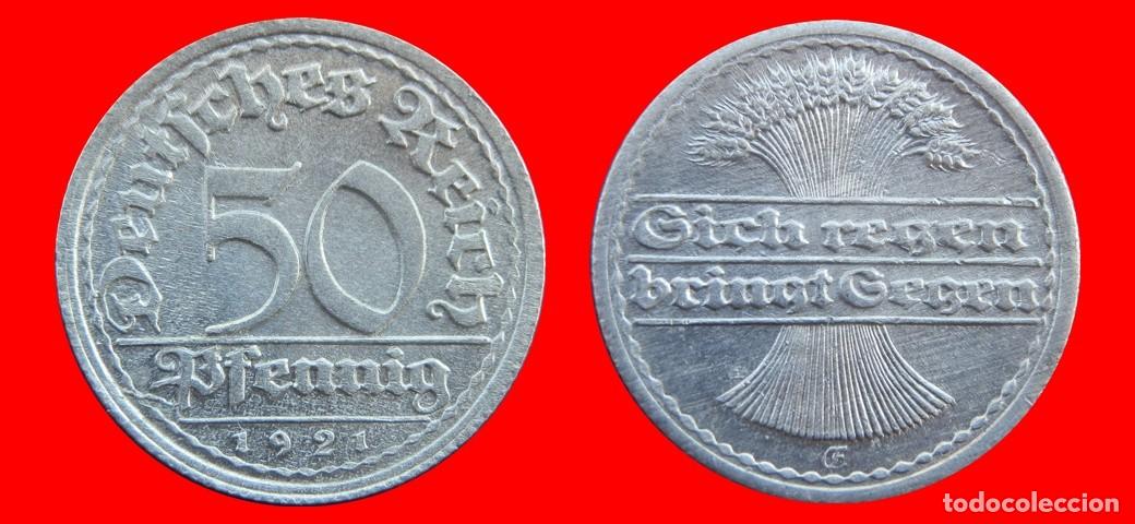 Alte M&uuml;nzen aus Europa: 50 PFENNIG 1921G WEIMAR ALEMANIA-156749