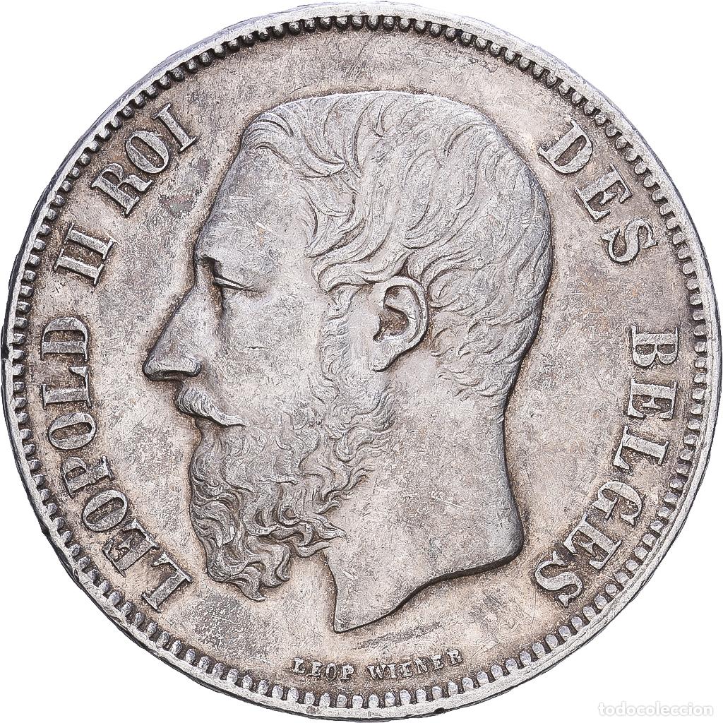 Monete antiche di Europa: [#1552465] B&eacute;lgica, Leopold II, 5 Francs, 5 Frank, 1871, Brussels, Plata, MBC, KM:24