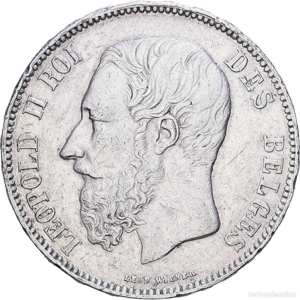 Monete antiche di Europa: [#1552442] B&eacute;lgica, Leopold II, 5 Francs, 5 Frank, 1873, Brussels, Plata, MBC, KM:24