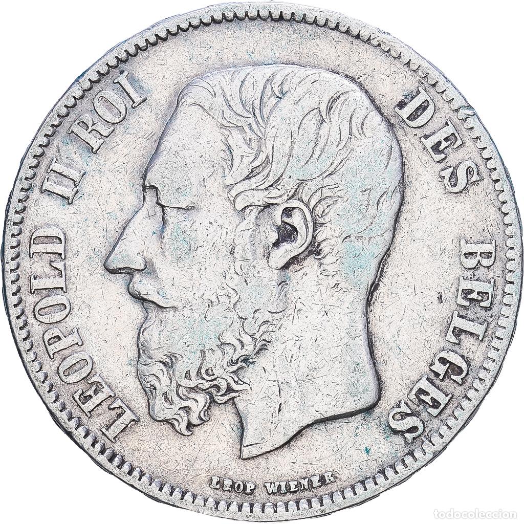 Monete antiche di Europa: [#1552440] B&eacute;lgica, Leopold II, 5 Francs, 5 Frank, 1871, Brussels, Plata, MBC, KM:24