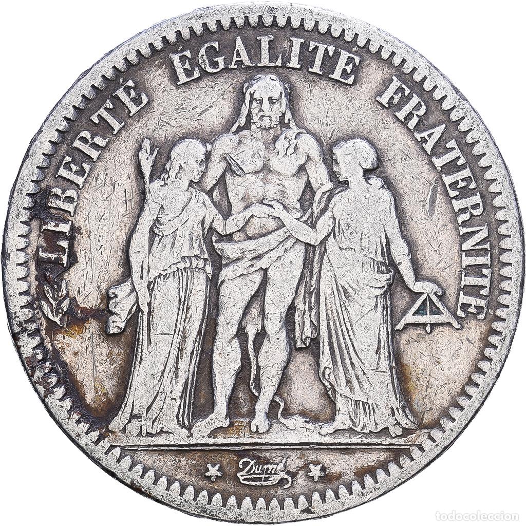 Monete antiche di Europa: [#1552436] Francia, 5 Francs, Hercule, 1848, Strasbourg, Plata, BC+, Gadoury:683, KM:756.2
