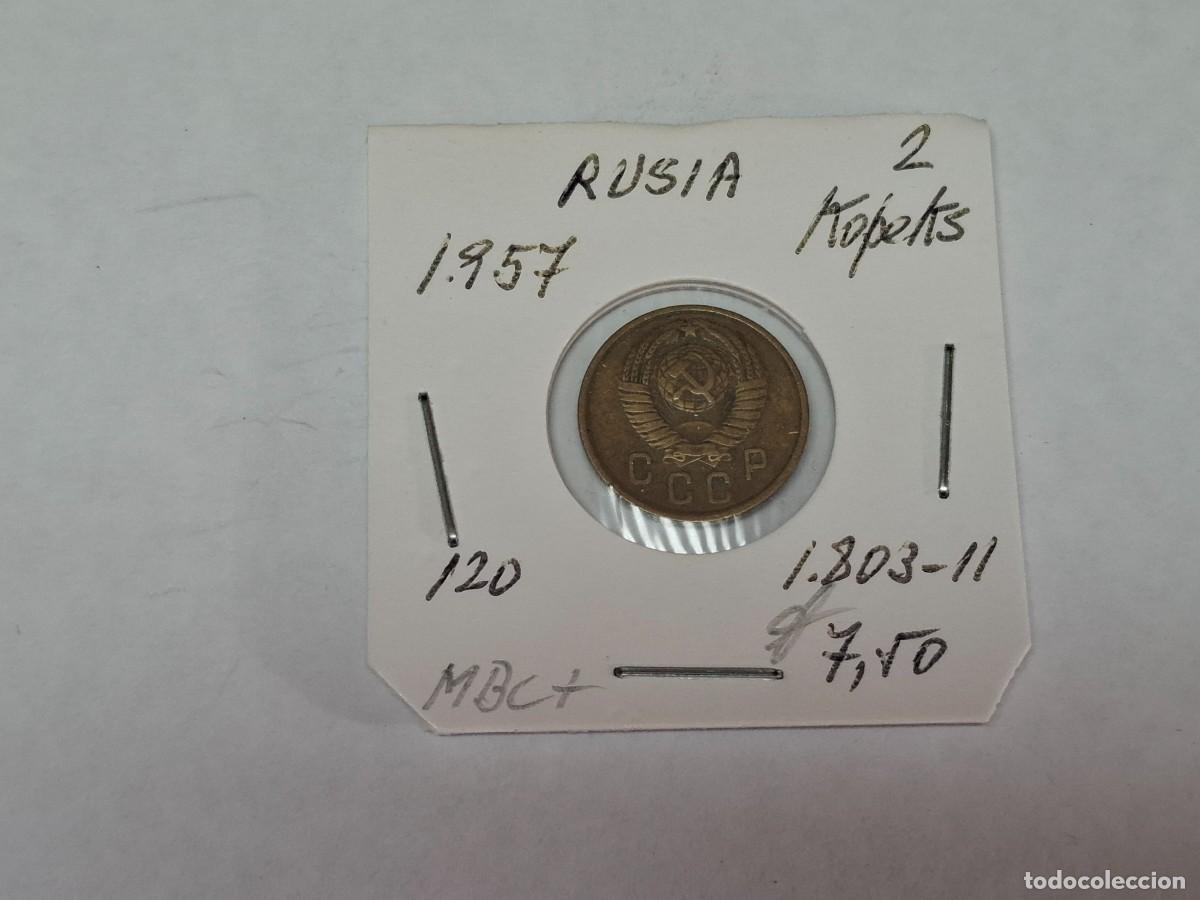Moedas antigas da Europa: 2 KOPEKS de 1957 KM 120 RUSIA en MBC+