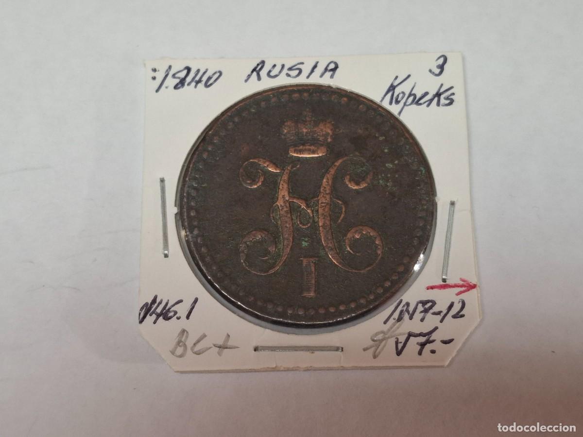 Monedas antiguas de Europa: 3 KOPEKS de 1840 KM 146.1 RUSIA en BC+