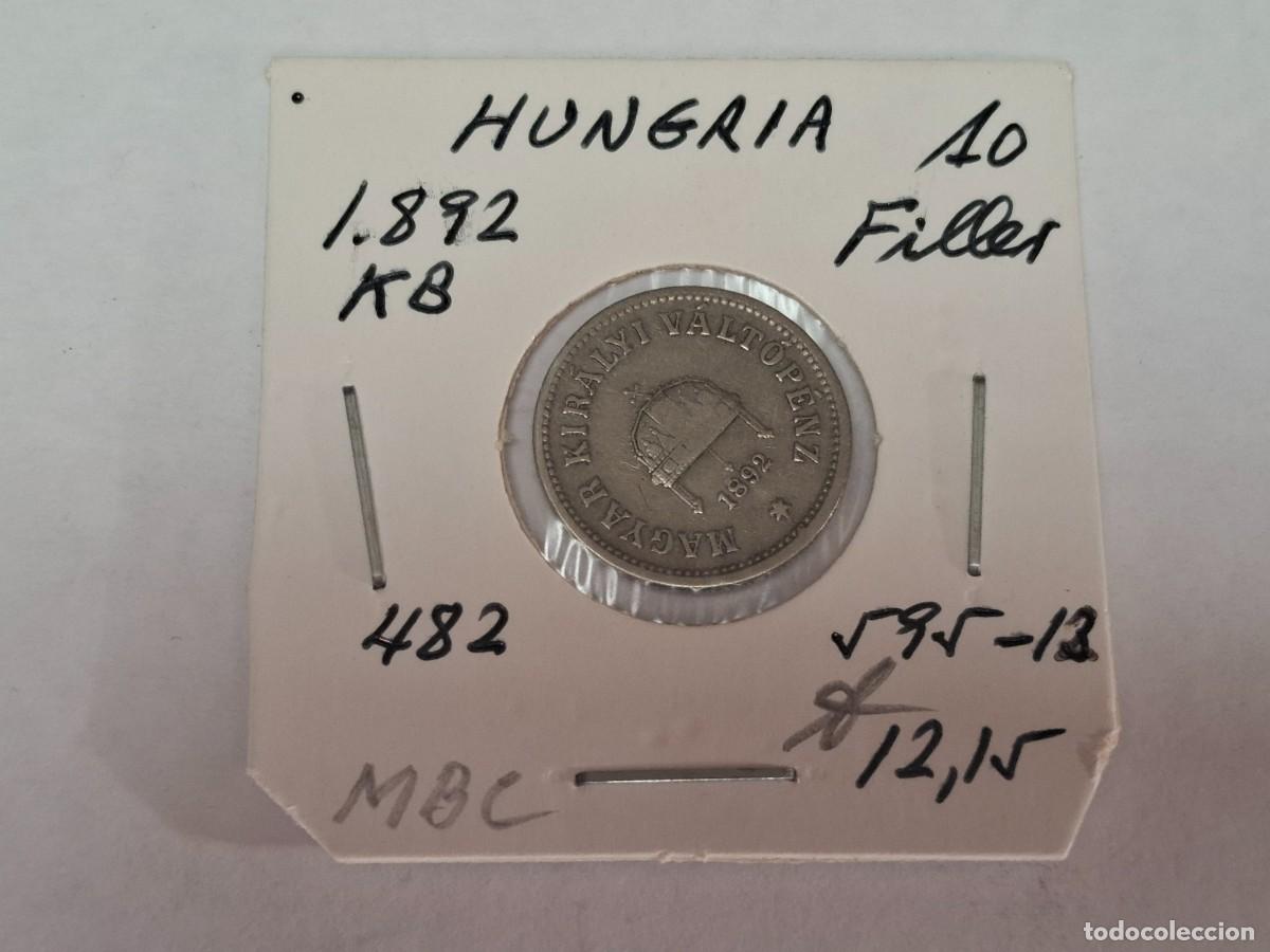 Monedas antiguas de Europa: 10 FILLER de 1892 KB KM 482 HUNGRIA en MBC