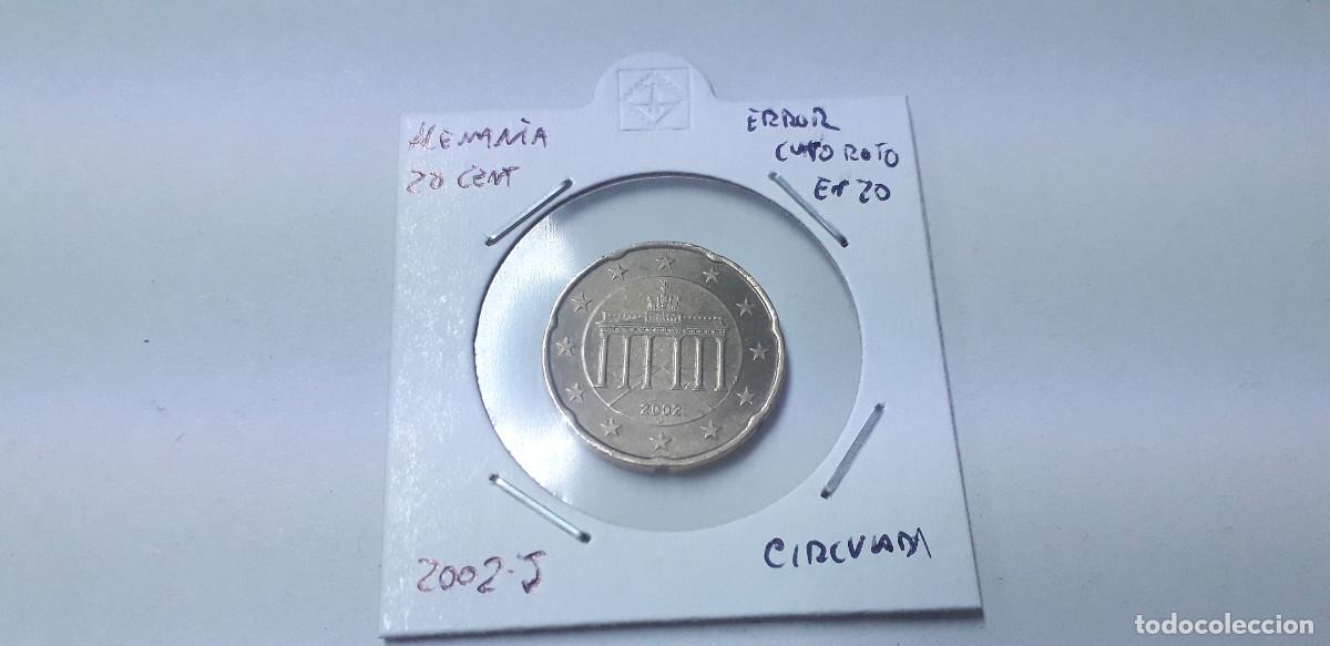 Monedas antiguas de Europa: 003862NUM-X0104-Alemania- 20 cent &euro; -2002 J - Cu&ntilde;o roto en 20 -encartonada